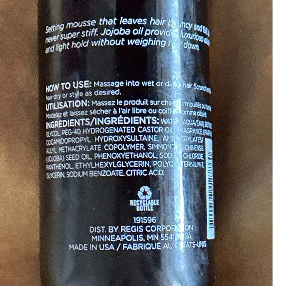 Regis DesignLine‎ Bouncy & Full Setting Mousse Unisex 1.7oz Black New Volumizing